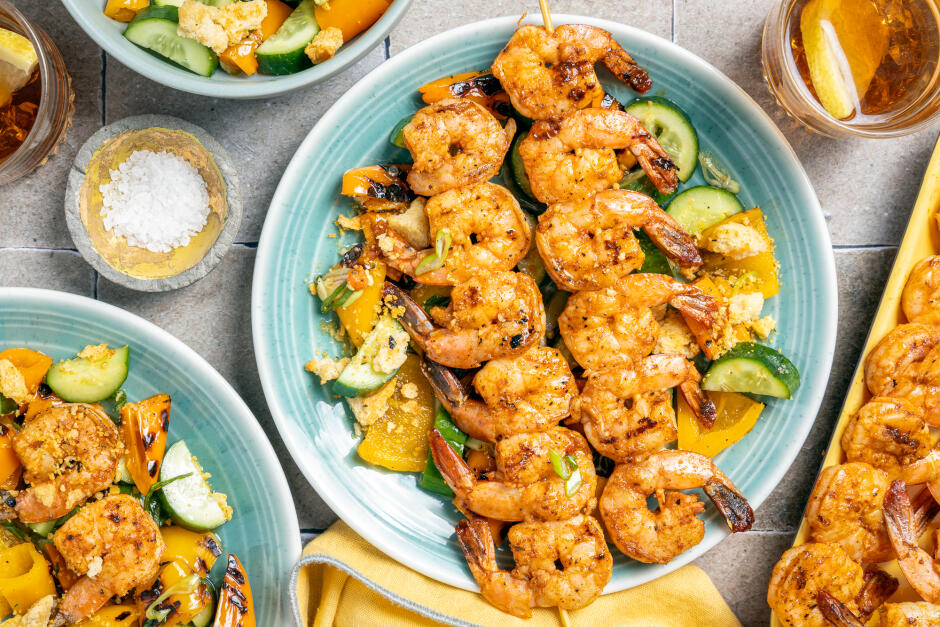 Sweet Bourbon BBQ Shrimp Skewers