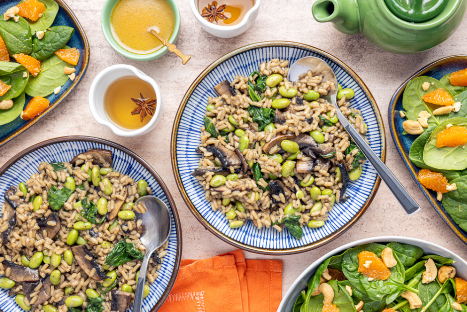 Honey-Miso Portobello Mushroom Risotto