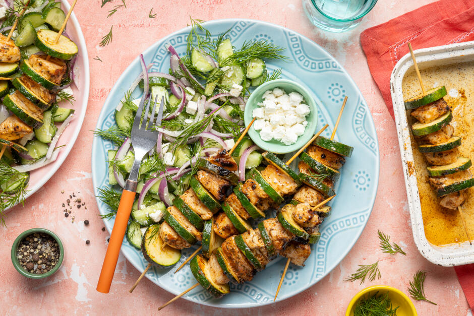 Protein Upgrade | Greek ORGANIC Chicken & Zucchini Chicken Skewers