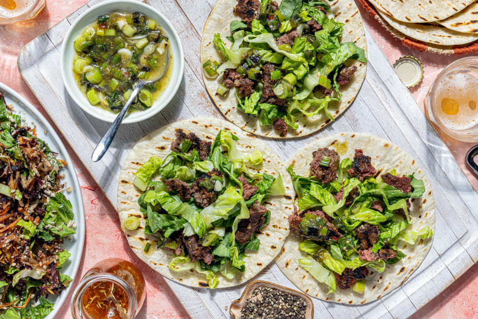 Tacos de bœuf Impossibleᴹᴰ grillé aux piments anchos fumés