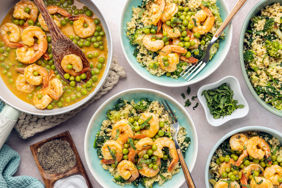 Saucy Shrimp & Peas