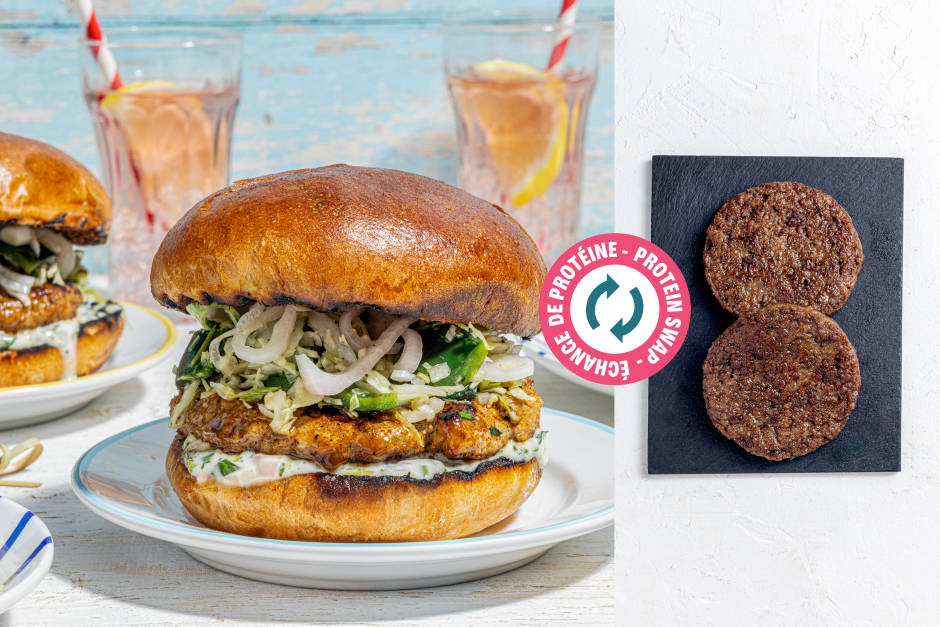 Protein Swap | Grilled Argentinian Impossible™ Beef Choripan Burgers