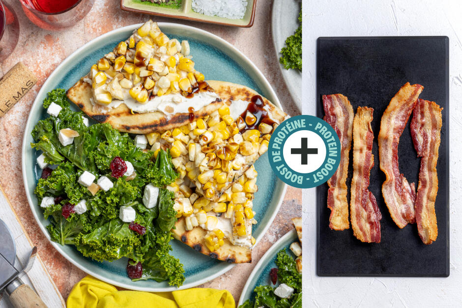 Protein Boost | Summery Grilled Corn & Bacon Flatbreads