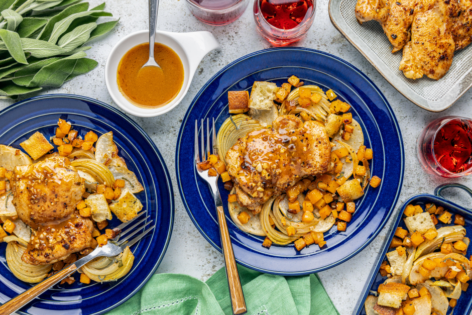 Saucy Chicken Thighs & Sherry-Garlic Pan Sauce