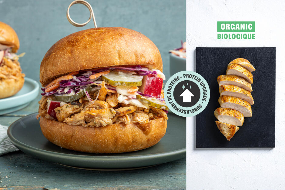 Protein Upgrade | BBQ Pulled ORGANIC Chicken Sandwich