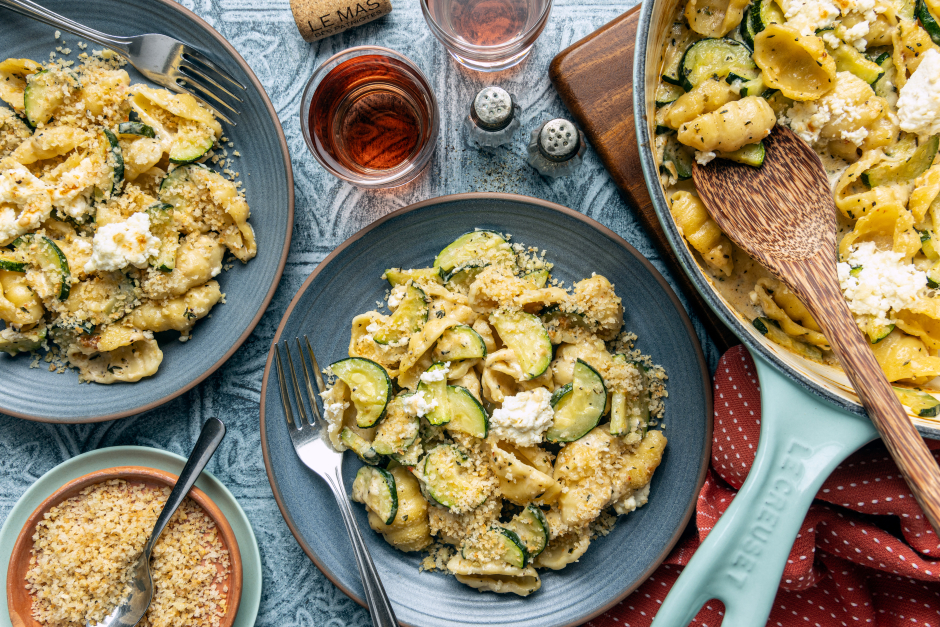 Decadent Zucchini-Ricotta Conchiglie Skillet