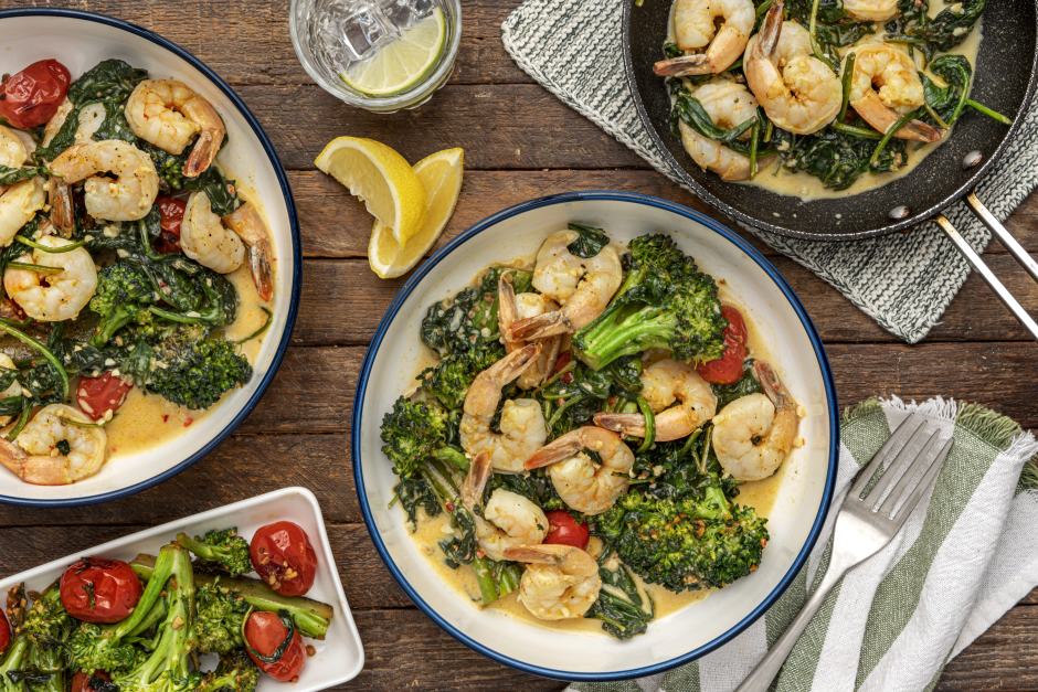 Keto: Quick Creamy Garlic Shrimp Skillet