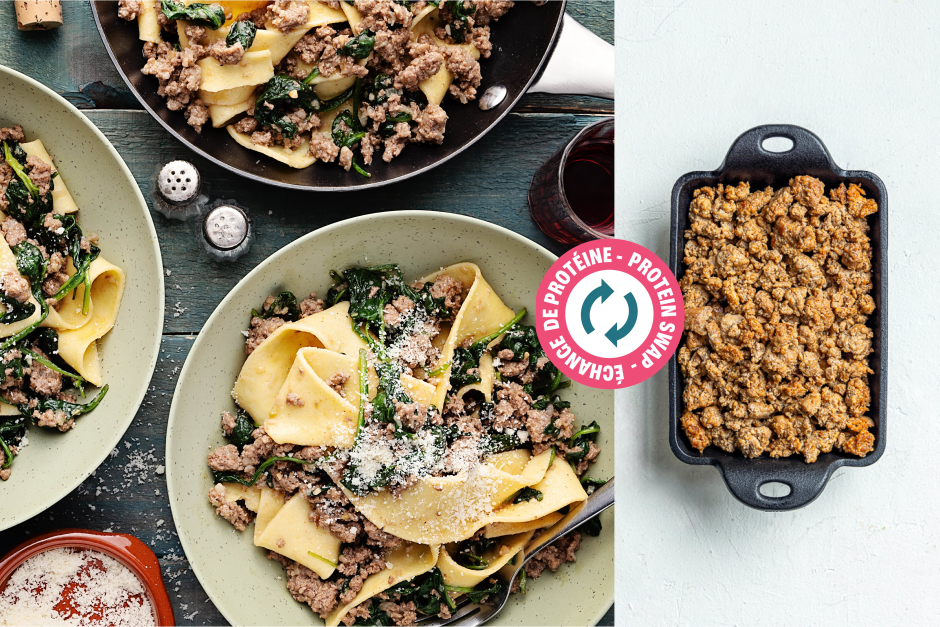Protein Swap | Fast Fresh Pappardelle with Ground Chorizo