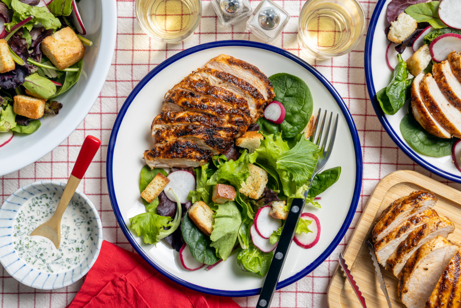 Spicy Buffalo BBQ Chicken Salad