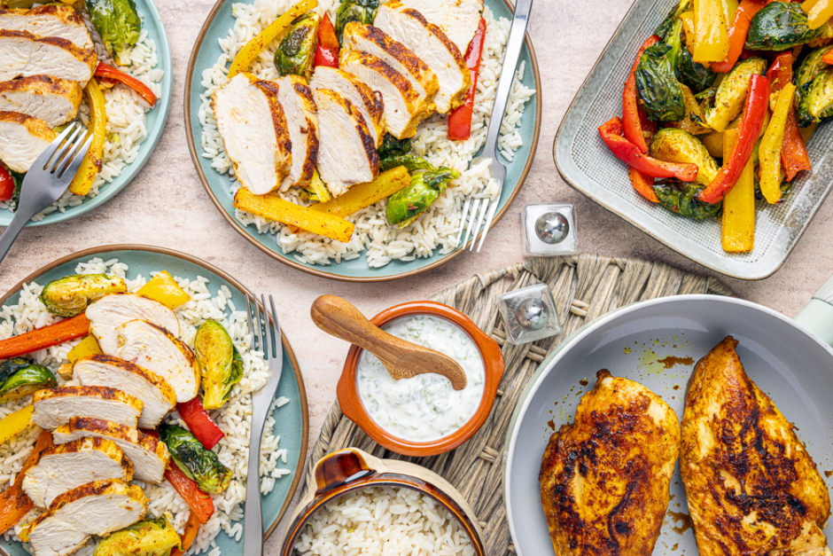 Poitrines de poulet savoureuses aux épices tandoori