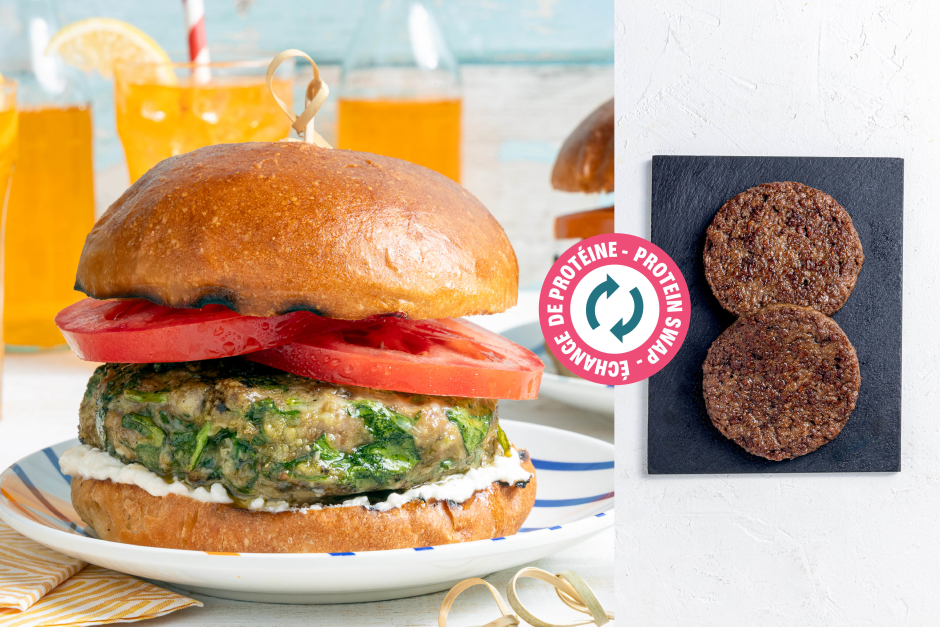 Protein Swap | BBQ Greek-Style Impossible™ Beef Burger