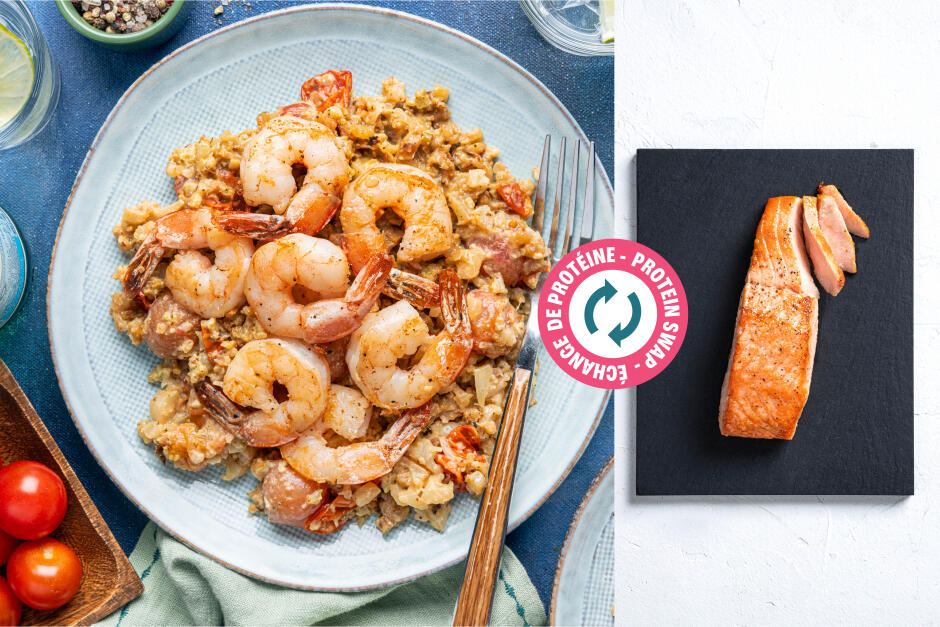 Protein Swap | Salmon-Topped Cauliflower ‘Risotto’