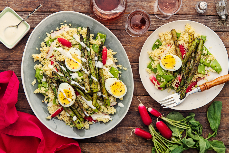 Grilled Asparagus with French Radish Couscous