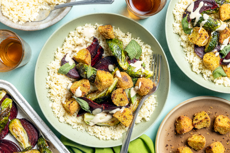 Bols de falafels émiettés croustillants