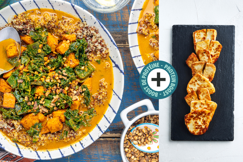 Protein Boost | African-Inspired Peanut Curry Bowls with Halloumi