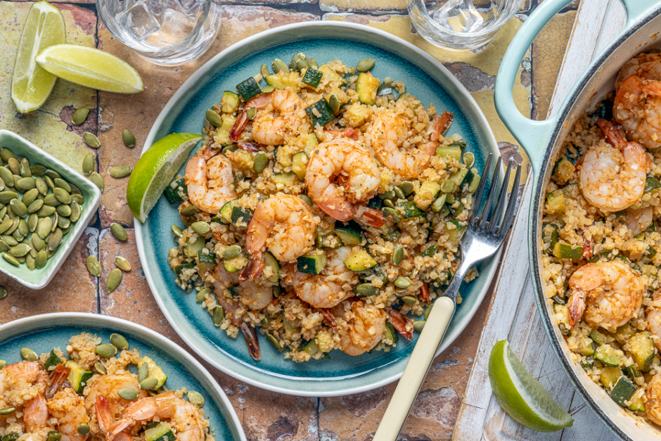 Mexican-Spiced Shrimp & Veggie ‘Rice’