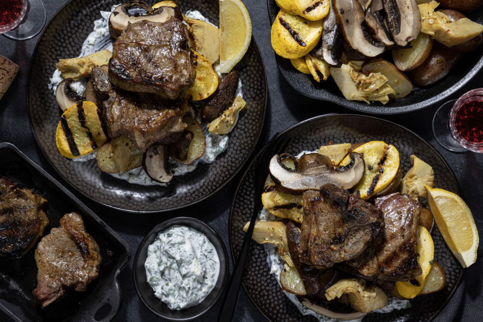 L’Artisan: BBQ Lamb Chops & Herbed Lemon Yogurt Sauce
