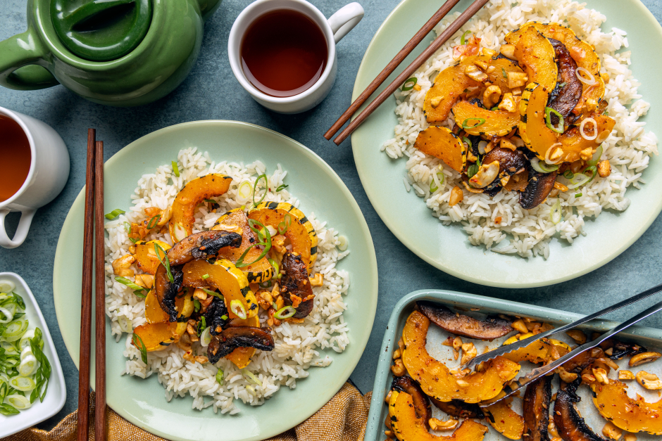 Kimchi-Cashew Vegan Veggie Roast