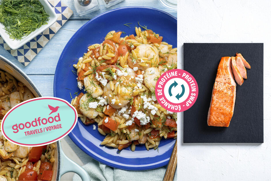 Échange de protéine | Goodfood voyage : Saganaki de saumon de la Grèce
