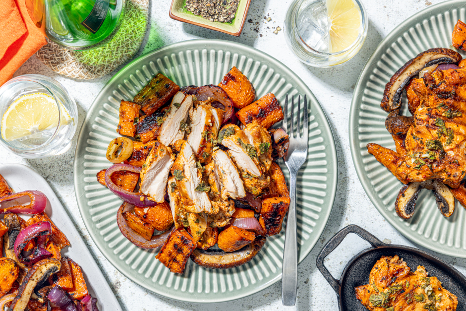 Grillade de poulet et légumes grecque