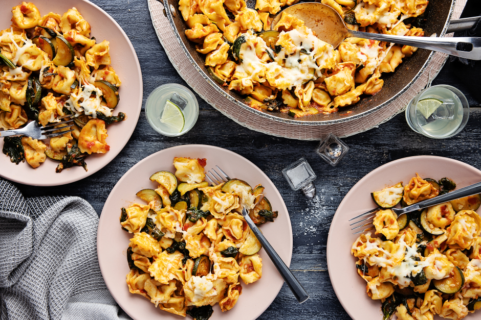 Poêlée de tortellinis et zucchinis