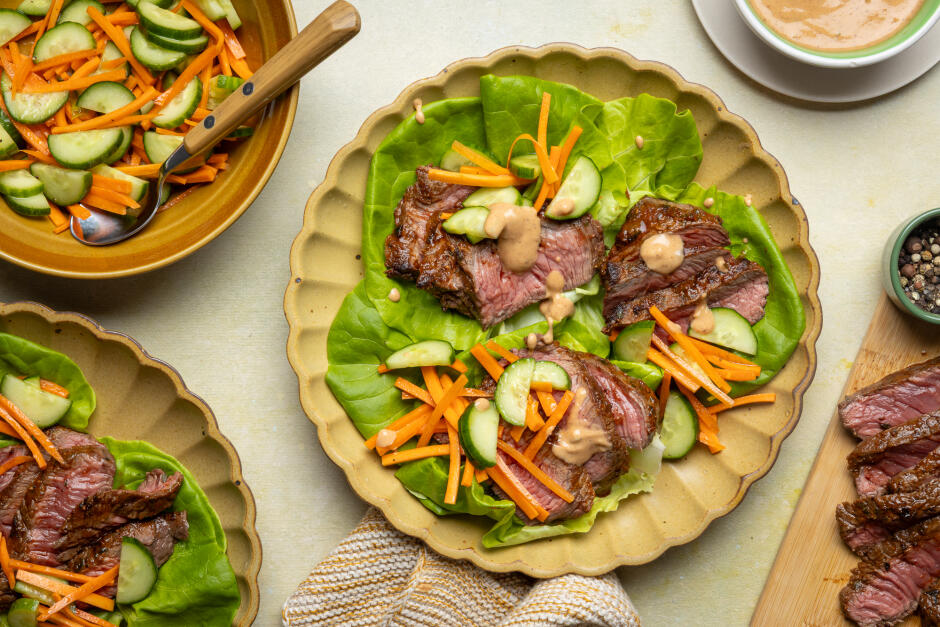 Seared Steak Lettuce Wraps