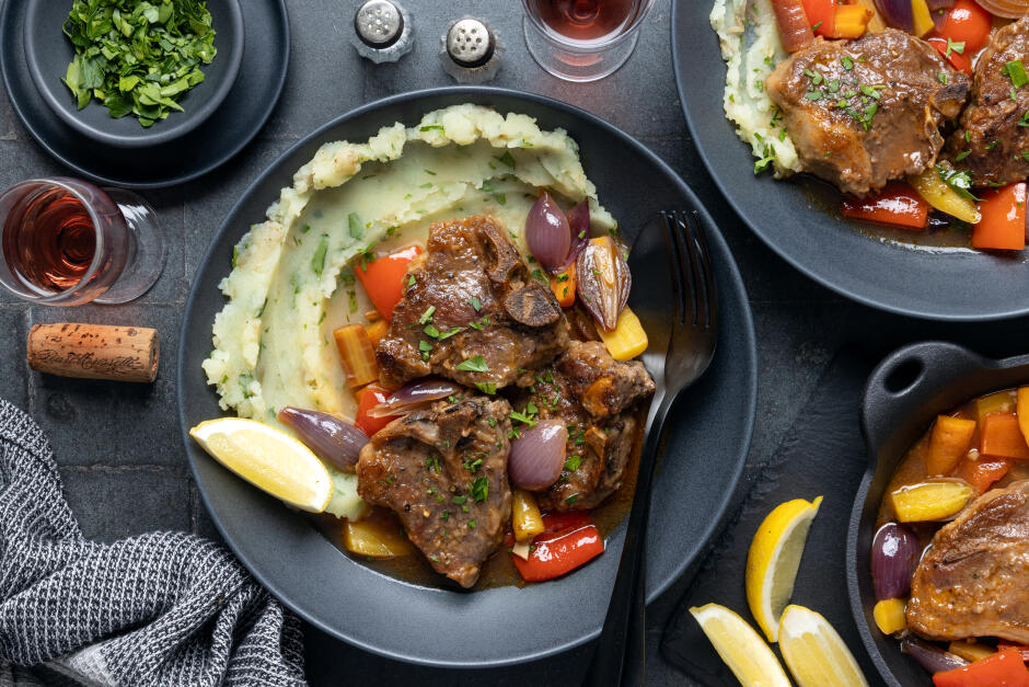 Côtelettes d'agneau braisées rustiques