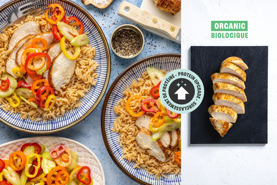 Surclassement de protéine | Poitrines de poulet BIO en sauce tropicale