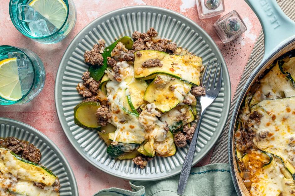 No-Noodle Beef & Zucchini 'Lasagna' Skillet