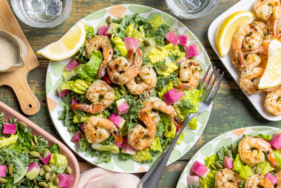 Grilled Ranch Shrimp Caesar Salad