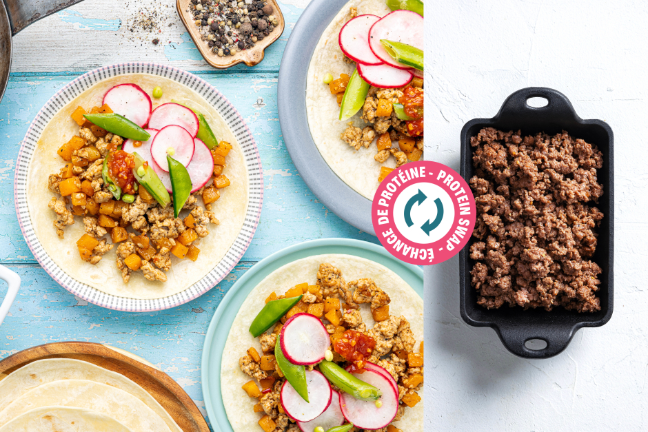 Protein Swap | Quick Ground Beef & Butternut Squash Tacos