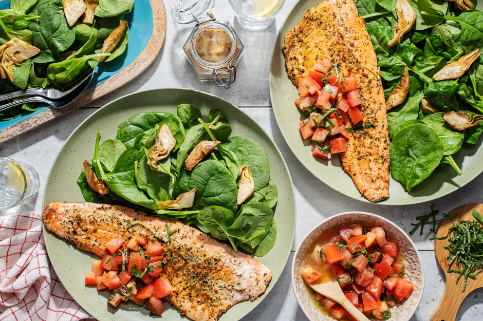 Paleo: One-Pan Fried Trout with Basil Sauce Vierge