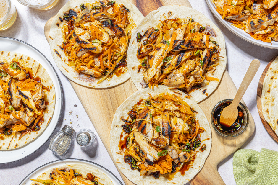 BBQ Moo Shu Chicken Wraps
