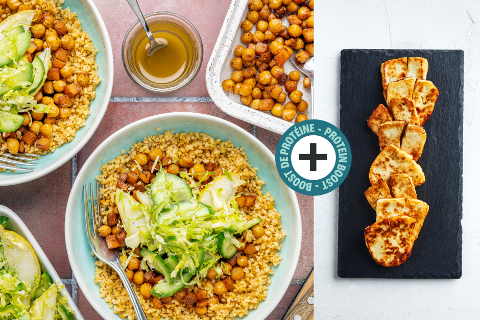 Protein Boost | Halloumi, Roasted Butternut Squash & Chickpea Bulgur Bowls