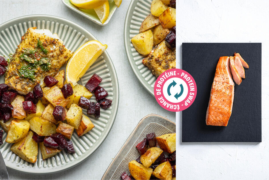 Protein Swap | Salmon & Root Vegetable Sheet Pan