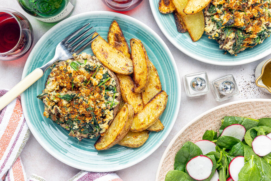 Mascarpone & Greens Stuffed Portobellos