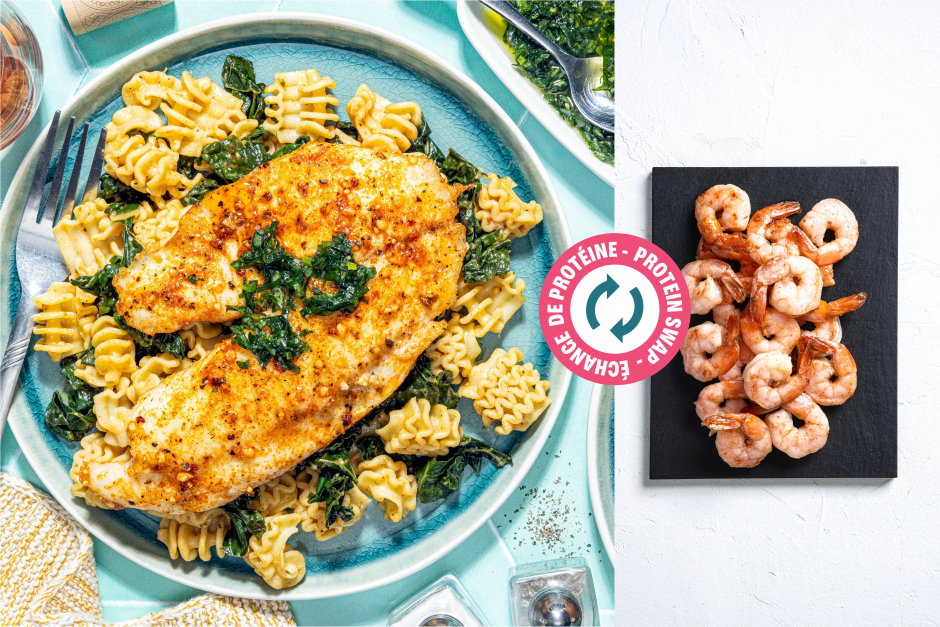 Protein Swap | Tuscan Shrimp with Sorrel ‘Pesto’