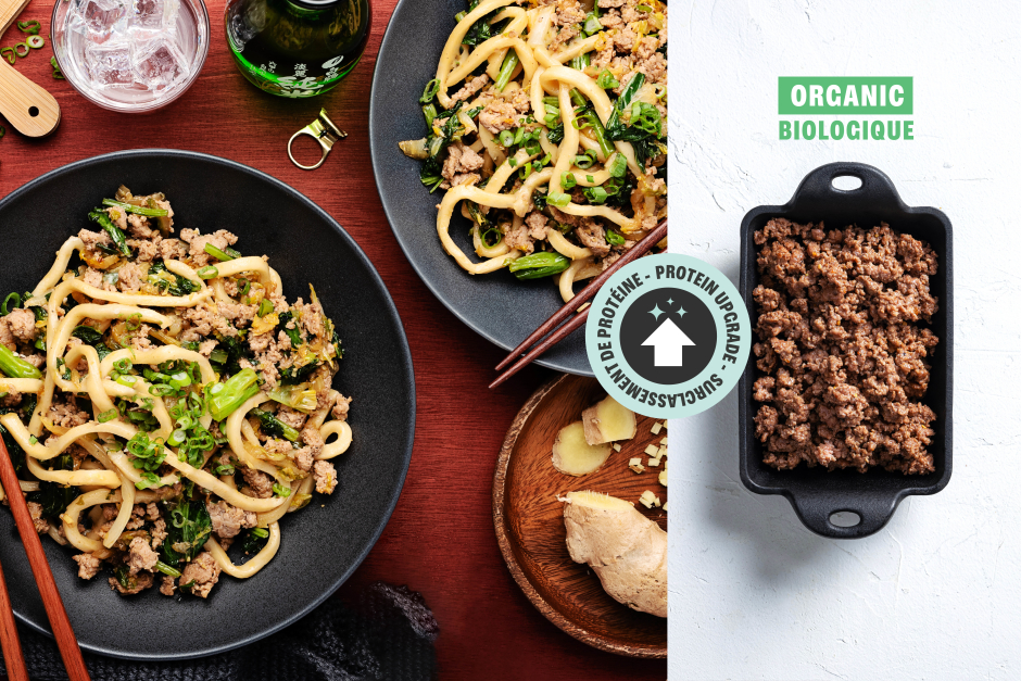 Surclassement de protéine | Bœuf haché BIO au sésame et gai lans