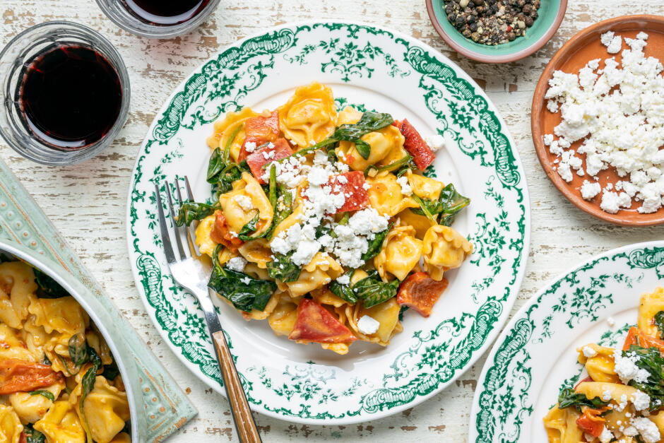 Tortellinis crémeux aux poivrons rôtis