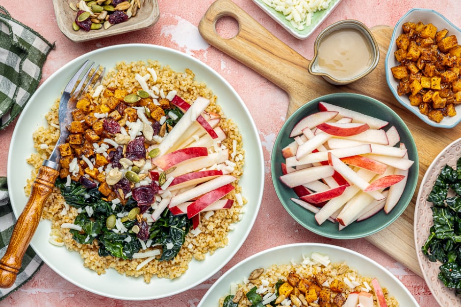 Apple-Cheddar Bulgur Bowls