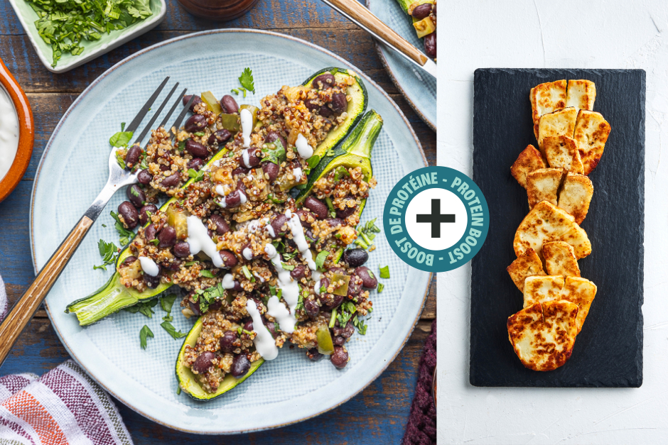 Boost de protéines | Zucchinis farcis mexicains El Máximo avec halloumi