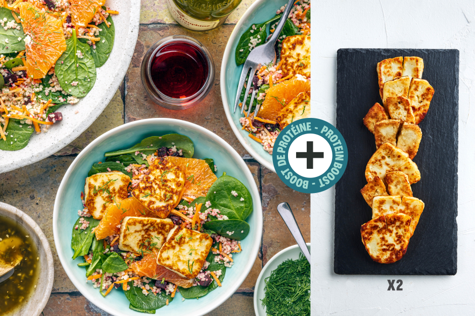 Protein Boost | Energizing Double Halloumi & Orange Middle Eastern Couscous Salad