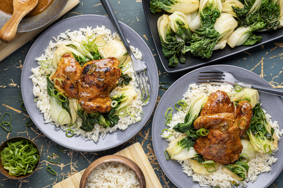 Miso-Maple Glazed Chicken Thighs