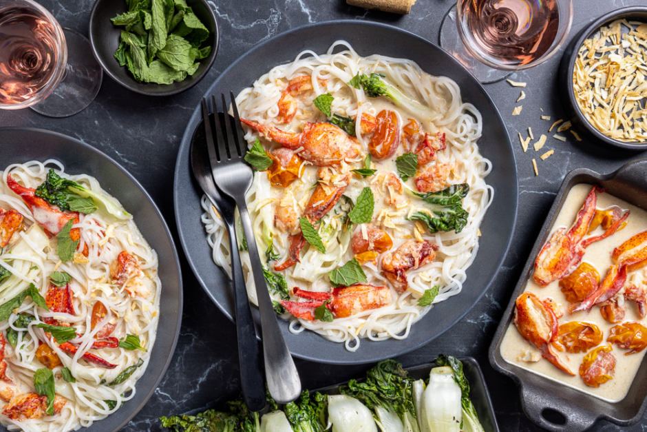 Lobster Coconut Green Curry over Rice Noodles