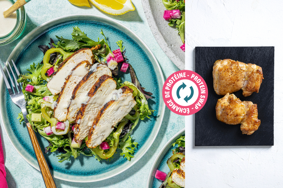 Protein Swap | Grilled Chicken Thigh Shawarma Salad