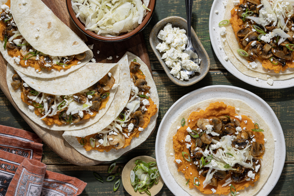 Tacos de légumes aux épices à la mexicaine