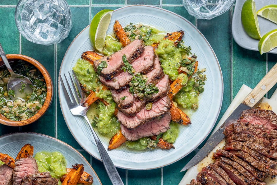 Seared Steaks with Chimichurri Sauce