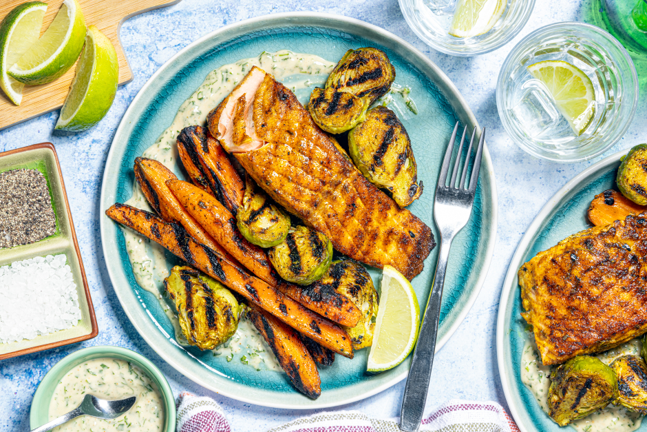 Saumon poêlé et légumes masala