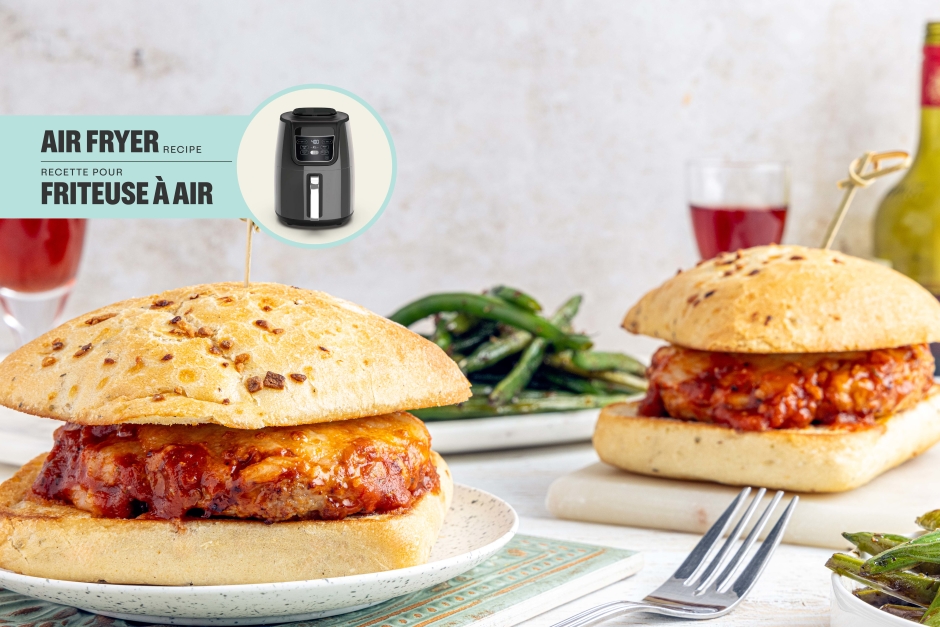 Burgers de chair à saucisse de porc pizzaiola à la friteuse à air