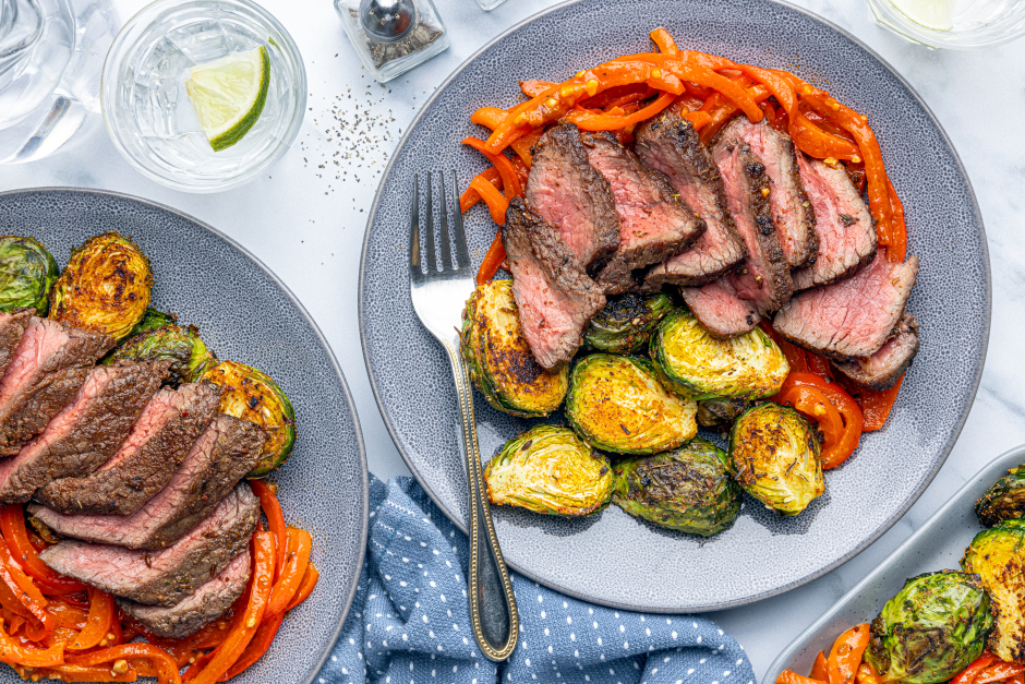 Seared Steaks with Warm Sweet Pepper Salsa